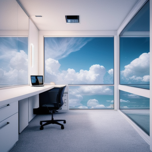 Cloud operations dashboard and secure architecture blueprint, no people